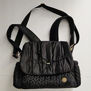 Happ Chic Black Diaper Bag / Backpack with Gold Accents